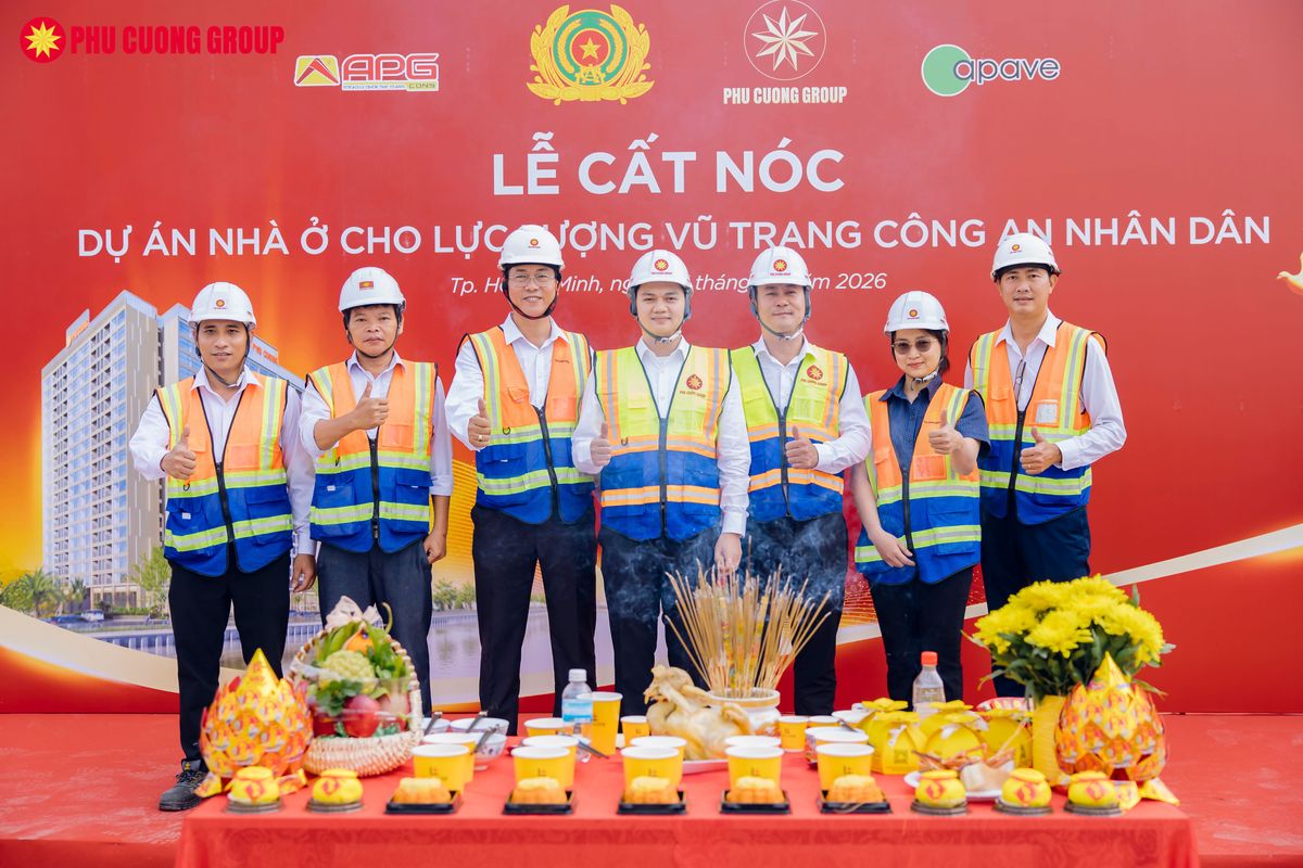 Tập đoàn Phú Cường cất nóc dự án nhà ở cho lực lượng vũ trang Công an nhân dân tại TP. Hồ Chí Minh